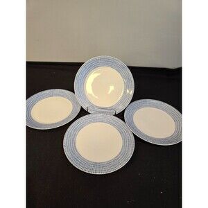 Set of 4 Arzberg Form 2000 Salad Plate – Blue Grid – Vintage German MCM Style